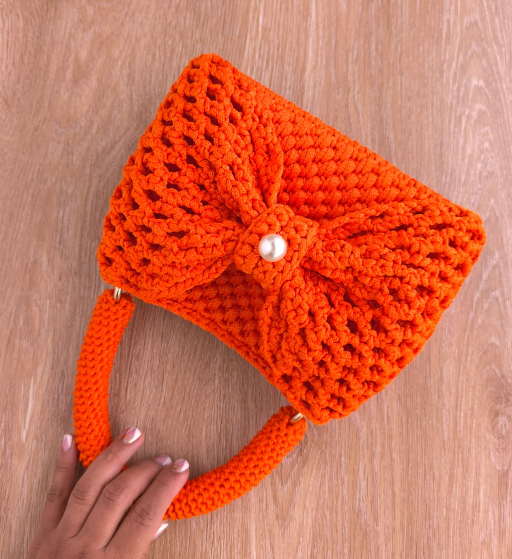 Kit bolso tejido moño elegante + video tutorial 🎀